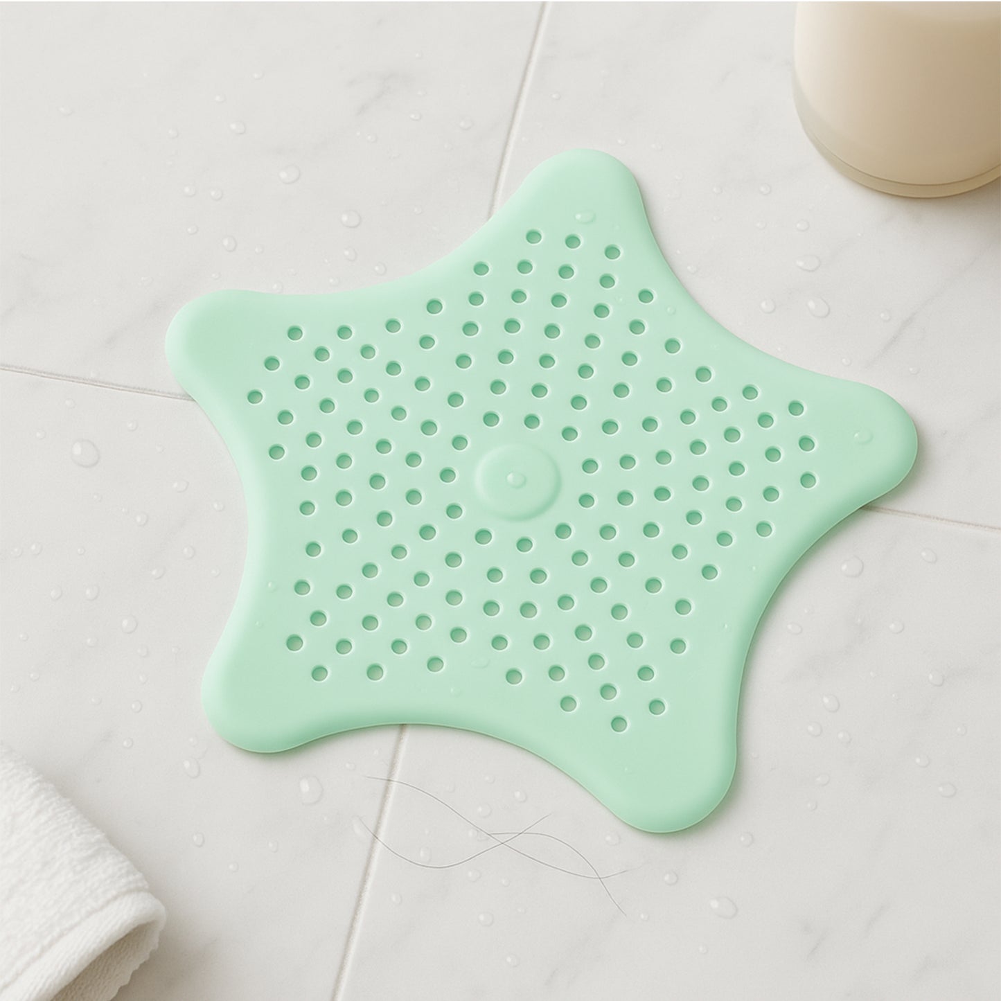 Mint Green Silicone Star Shaped Sink Filter Bathroom Hair Catcher Drain Strainers For Basin - Happy Price - Image 7