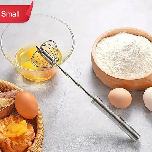 Small Stainless Steel Egg Whisk Hand Push Rotary Whisk Blender (1 Pc  27 Cm) - Happy Price - Image 1