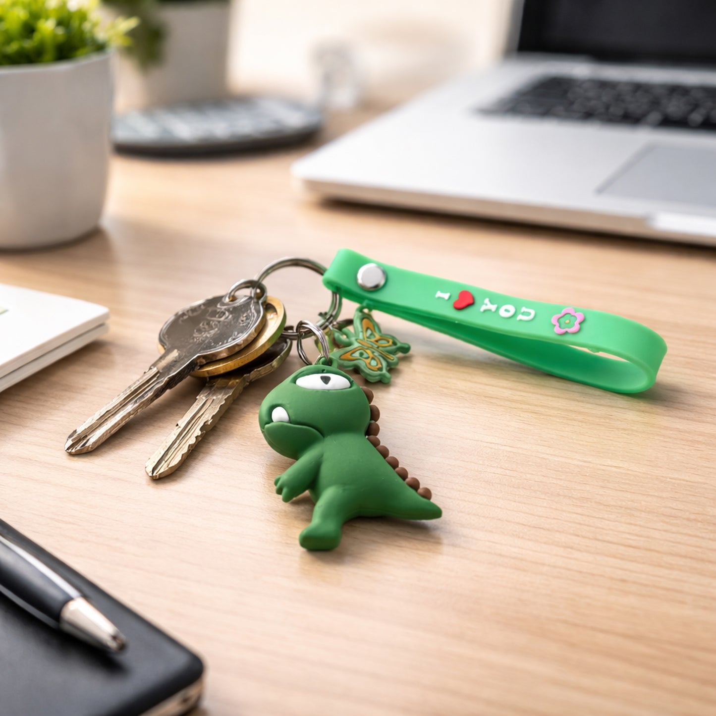Cute Dinosaur Silicone Keychain with Strap - 1 Pc - Happy Price - Image 6