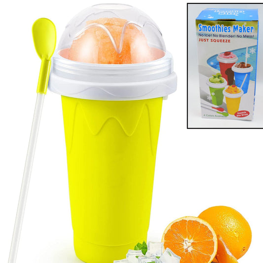 Smoothies Maker Cup Magic Quick Frozen Smoothies Cup Cooling Cup Double Layer Squeeze Cup Slushy Maker (1 Pc) - Happy Price - Image 1