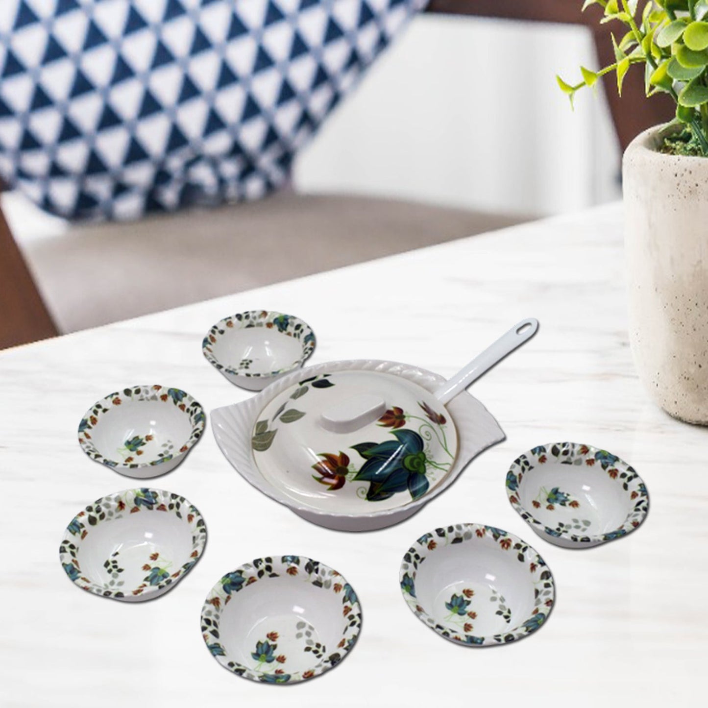 9 Pc Pudding Set Used As A Cutlery Set For Serving Food Purposes And Sweet Dishes And All In All Kinds Of Household And Official Places Etc. - Happy Price - Image 2