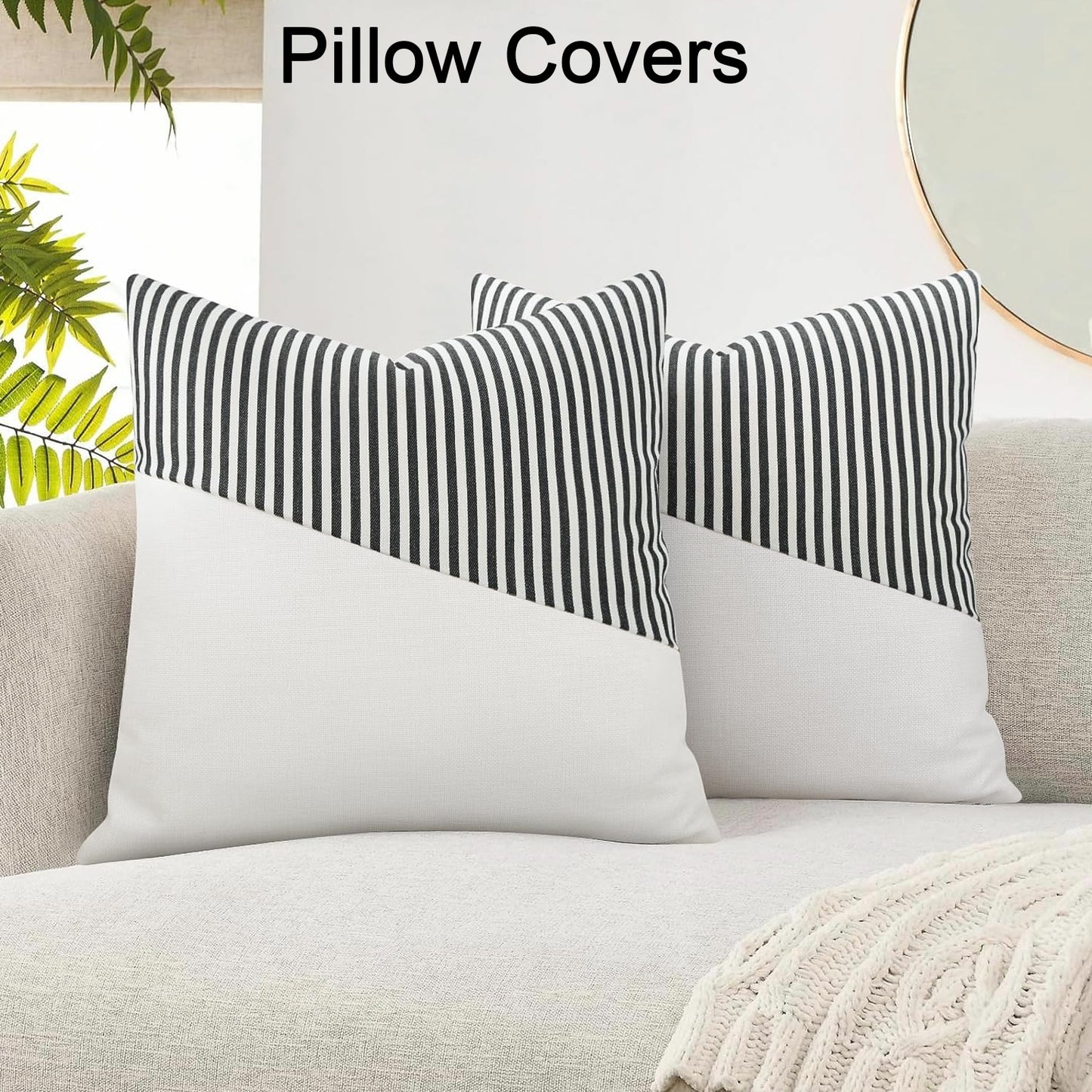 Decorative Pillow Covers Cushion Cases Soft Cotton (26  26 Inch  1 Pair  2 Pc) - Happy Price - Image 2