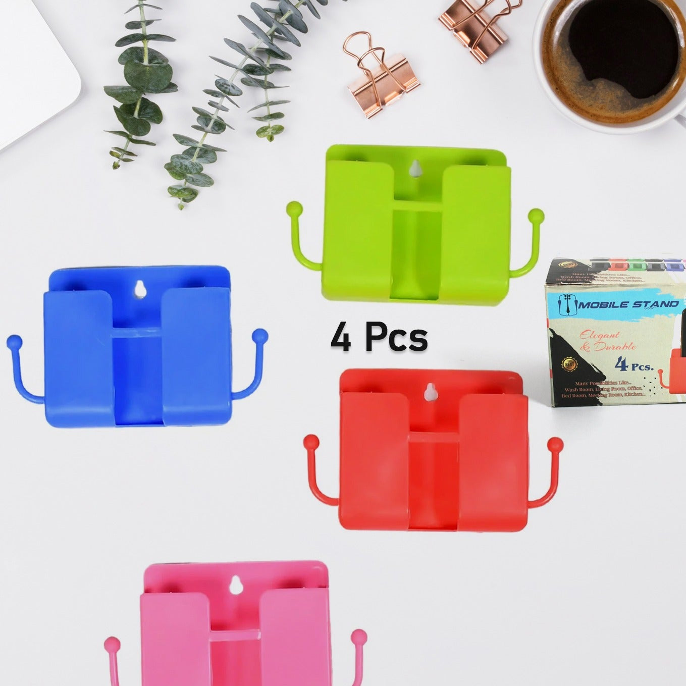 a Wall Mounted Storage Boxremote Storage Organizer Case With 2 Side Hanging Hooks. - Happy Price - Image 1