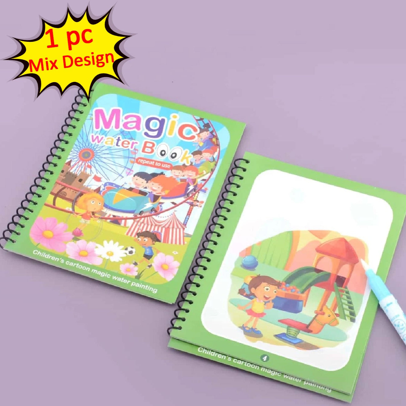 Magic Water Quick Dry Book Water Coloring Book Doodle With Magic Pen Painting Board - Happy Price - Image 1