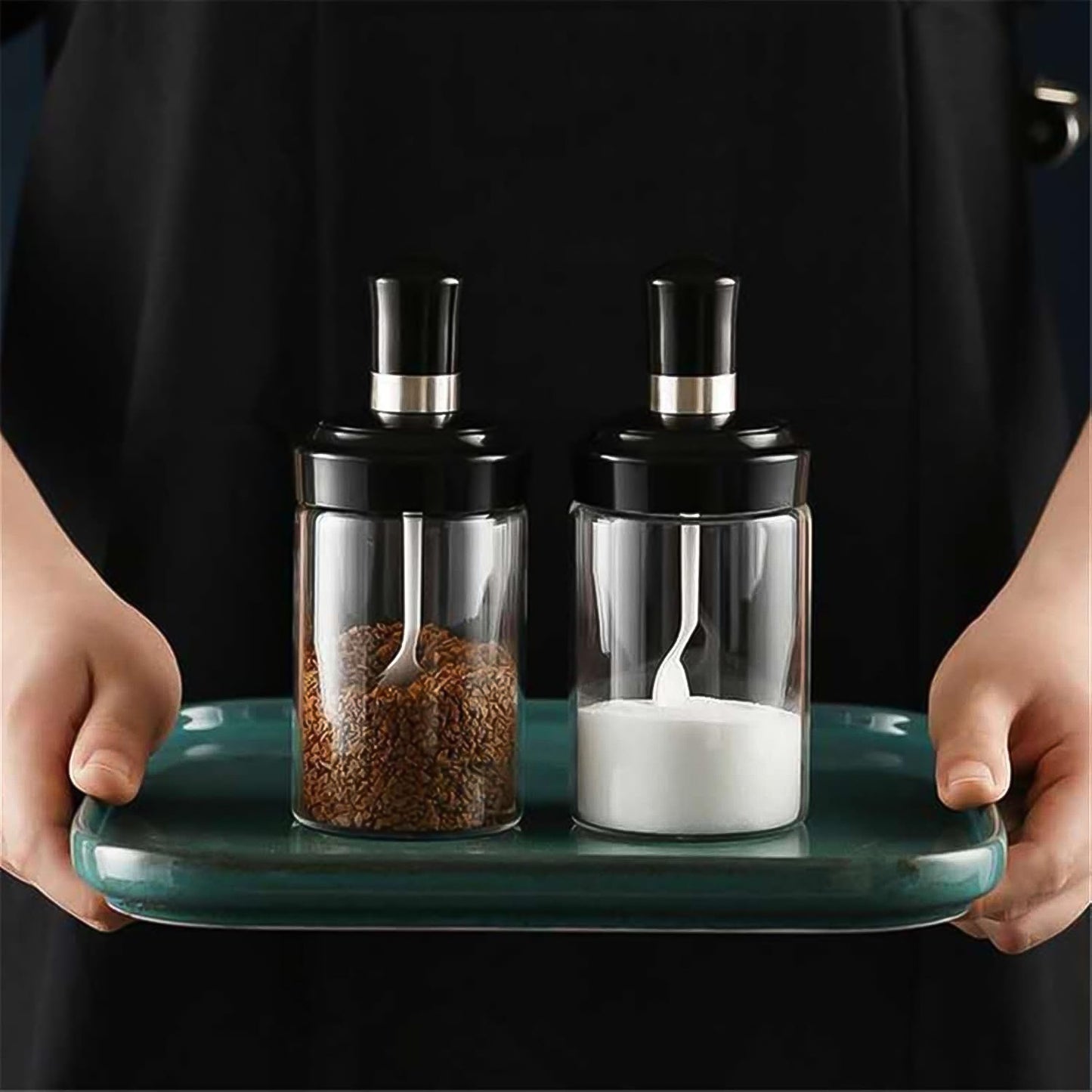 250ml Glass Storage Jar with Integrated Spoon and Airtight Rotating Lid - Happy Price - Image 6