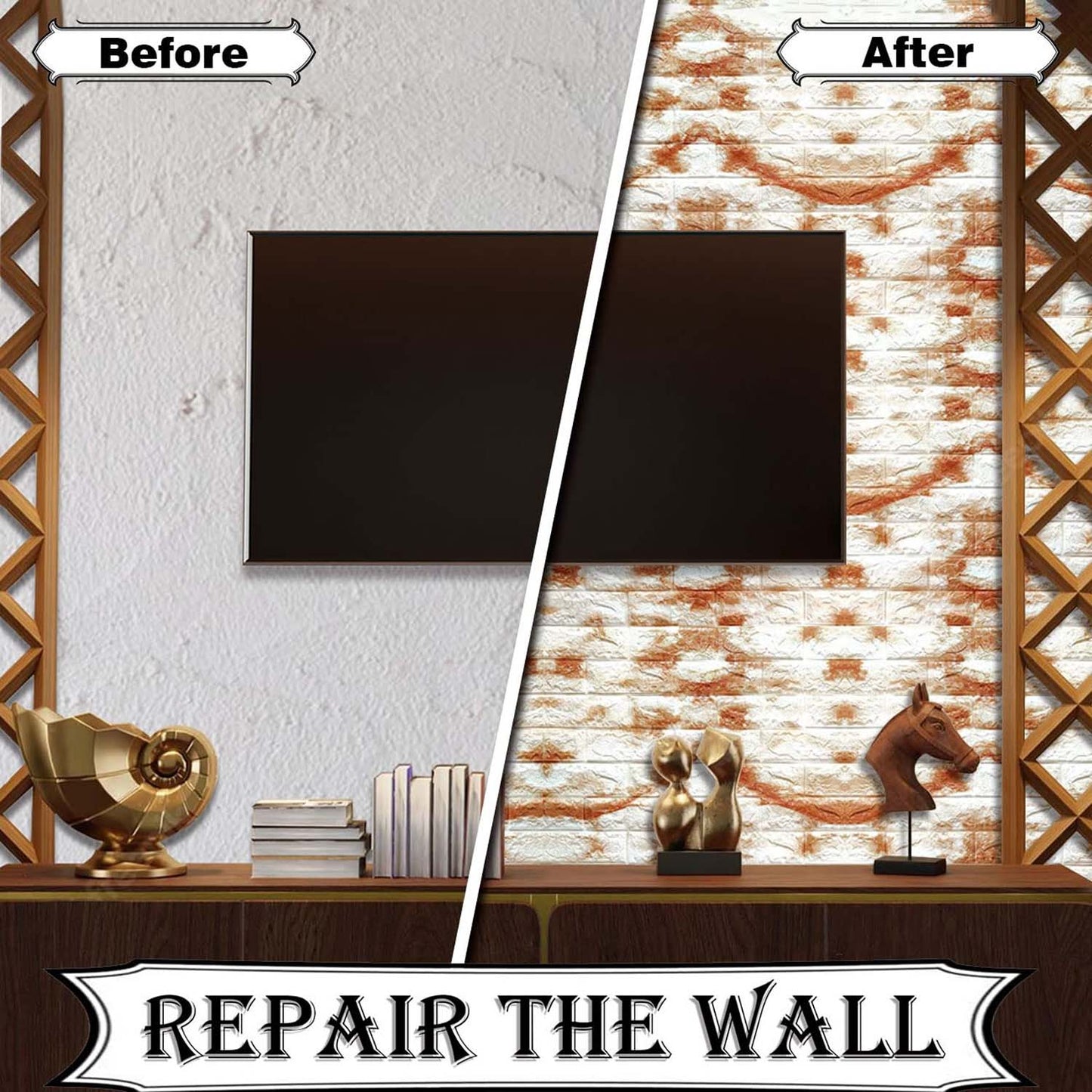 3D Foam Wall Sticker Panel - Waterproof & Self-Adhesive (78 x 70 Cm, 1 Pc) - Happy Price - Image 4