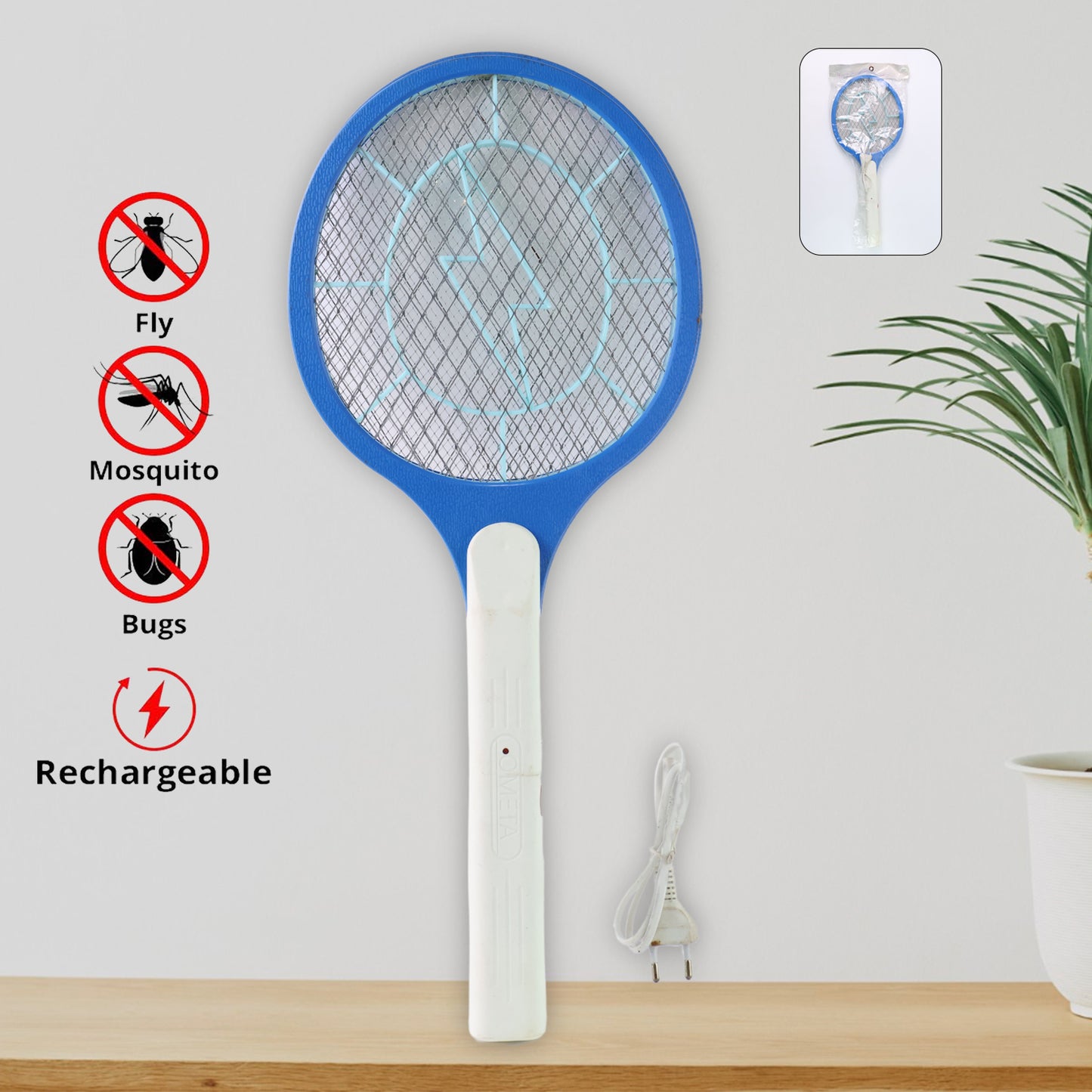 Anti Mosquito Racquet Rechargeable Insect Killer Bat With Led Light - Happy Price - Image 2