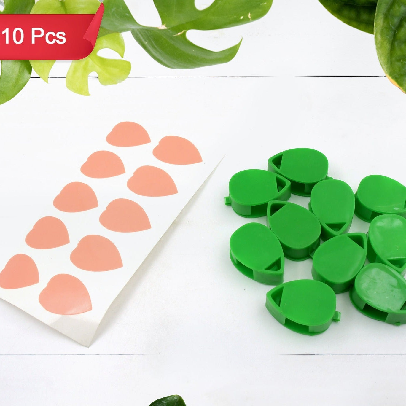 Plant Climbing Wall Fixture Clip Self-adhesive Hook Vines Traction Invisible Stand Green Plant Clip Garden Wall Clip Plant Support Binding Clip Plants For Indoor Outdoor Decoration (10 Pcs Set) - Happy Price - Image 1