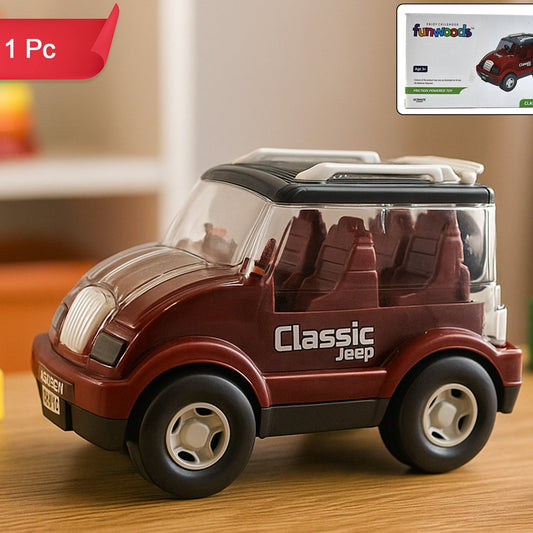 Friction Powered Classic Jeep Toy Car for Kids (1 Pc) - Happy Price - Image 1