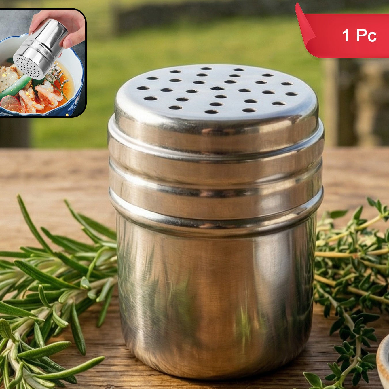 Stainless Steel Spice Dispenser Container (1 Pc) - Kitchen Seasoning Shaker - Happy Price - Image 1