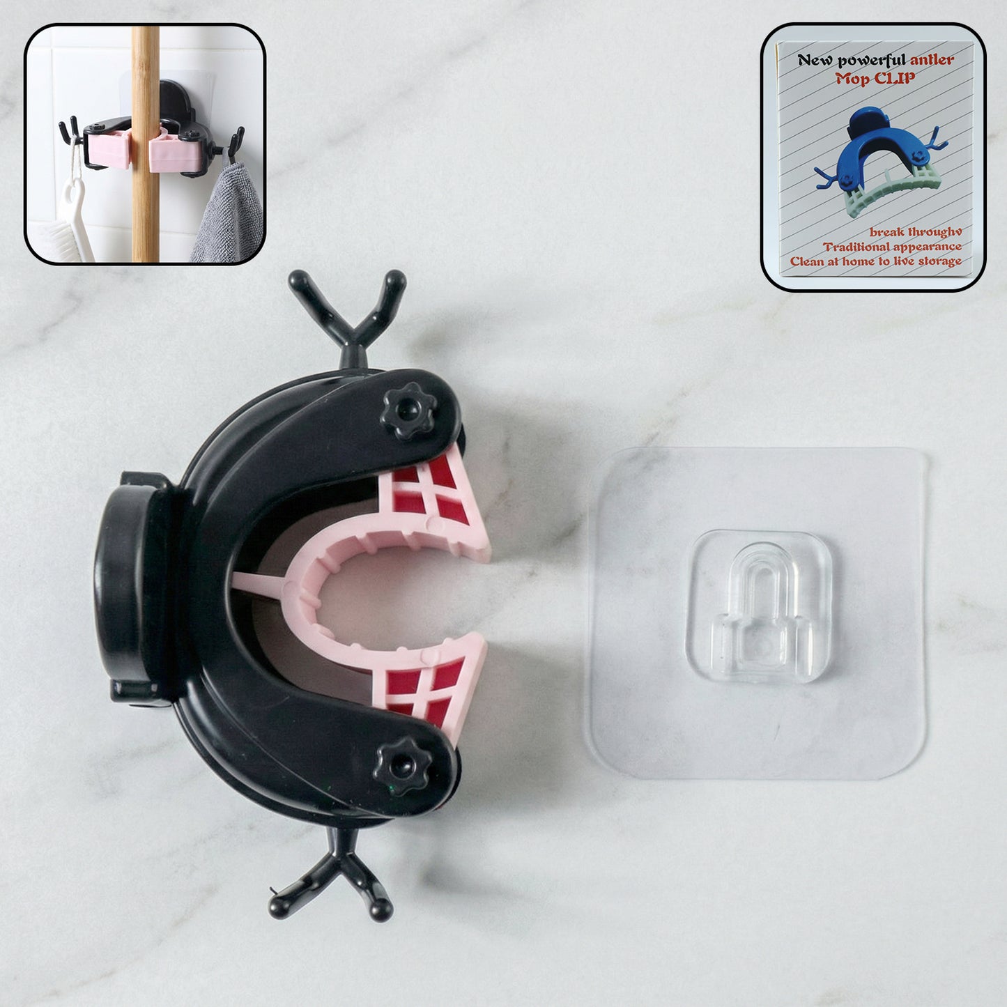 Antler Style Wall Holder for Mops & Brooms (1 Pc) - Happy Price - Image 2