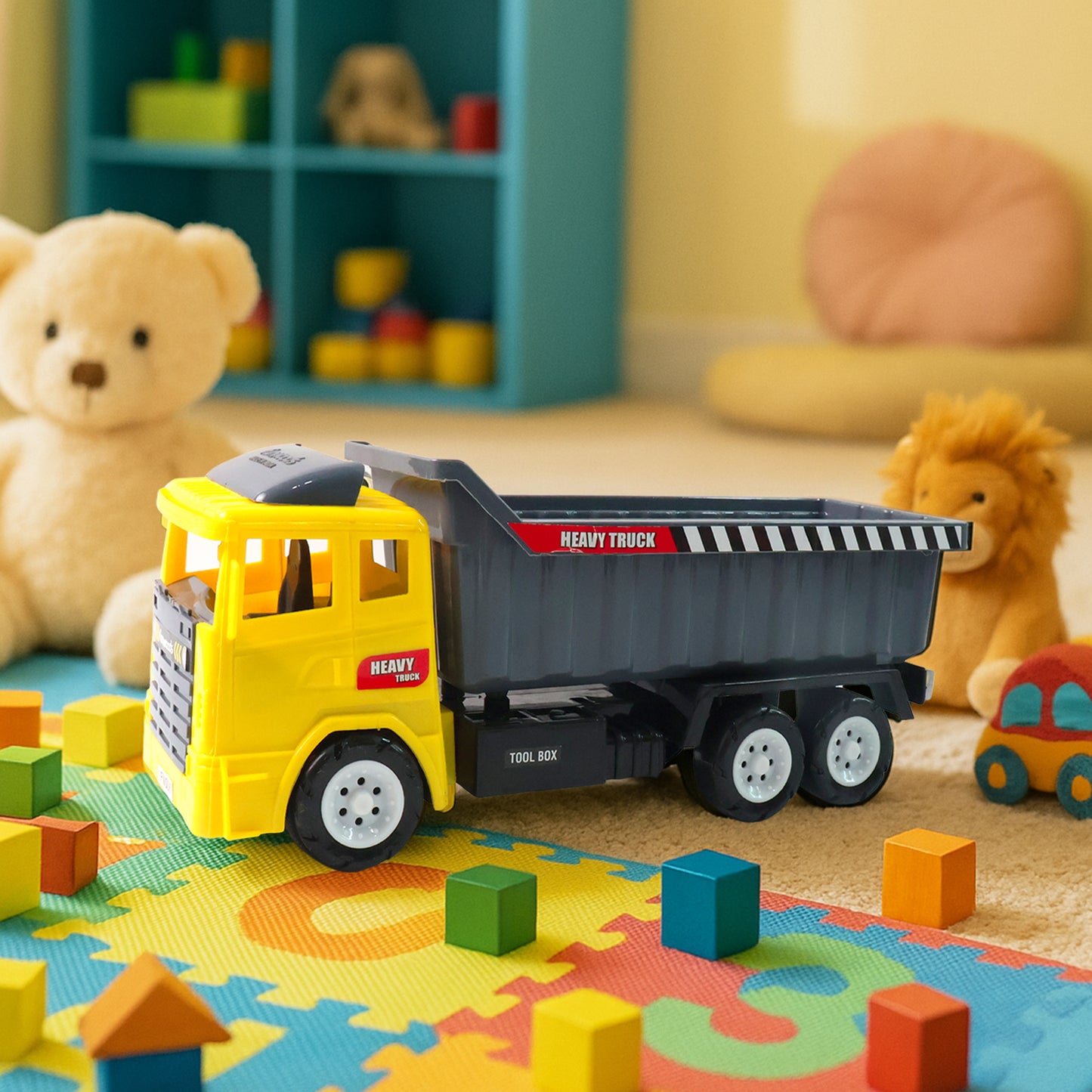 Heavy Duty Friction Dump Truck Toy for Kids (1 Pc) - Happy Price - Image 4