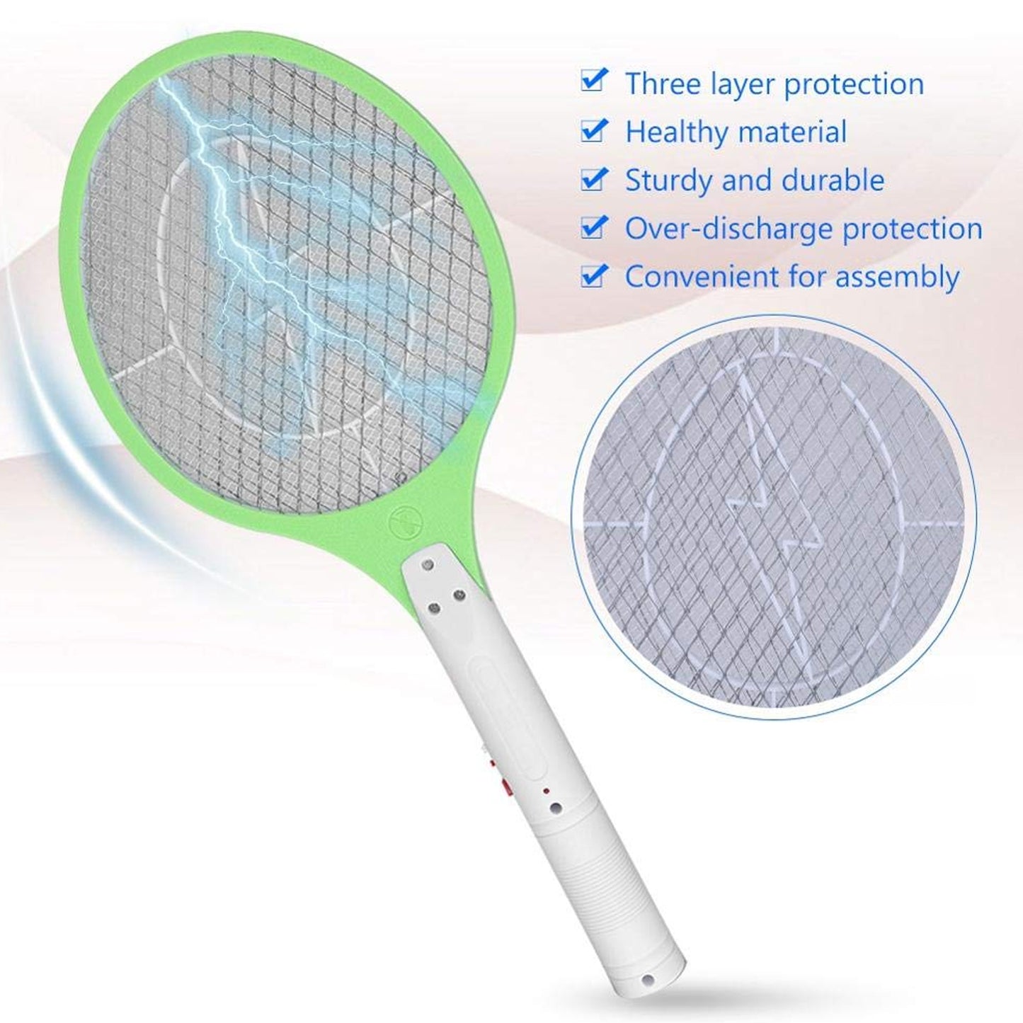 Mosquito Killer Racket Rechargeable Handheld Electric Fly Swatter Mosquito Killer Racket Bat Electric Insect Killer (Quality Assured) - Happy Price - Image 5
