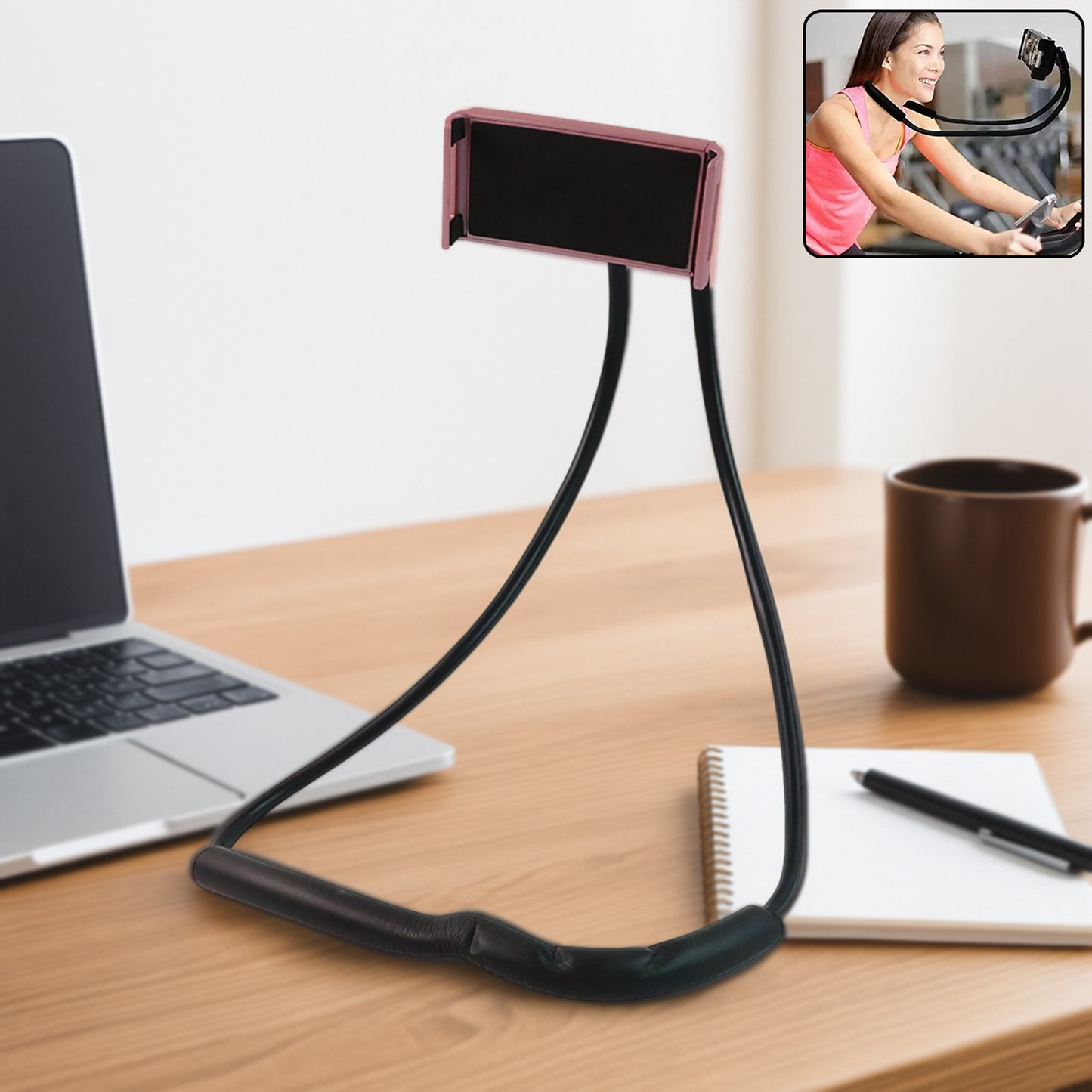 Flexible Neck Phone Holder & Desktop Stand (1 Pc) - Hands-Free Mobile Mount - Happy Price - Image 2