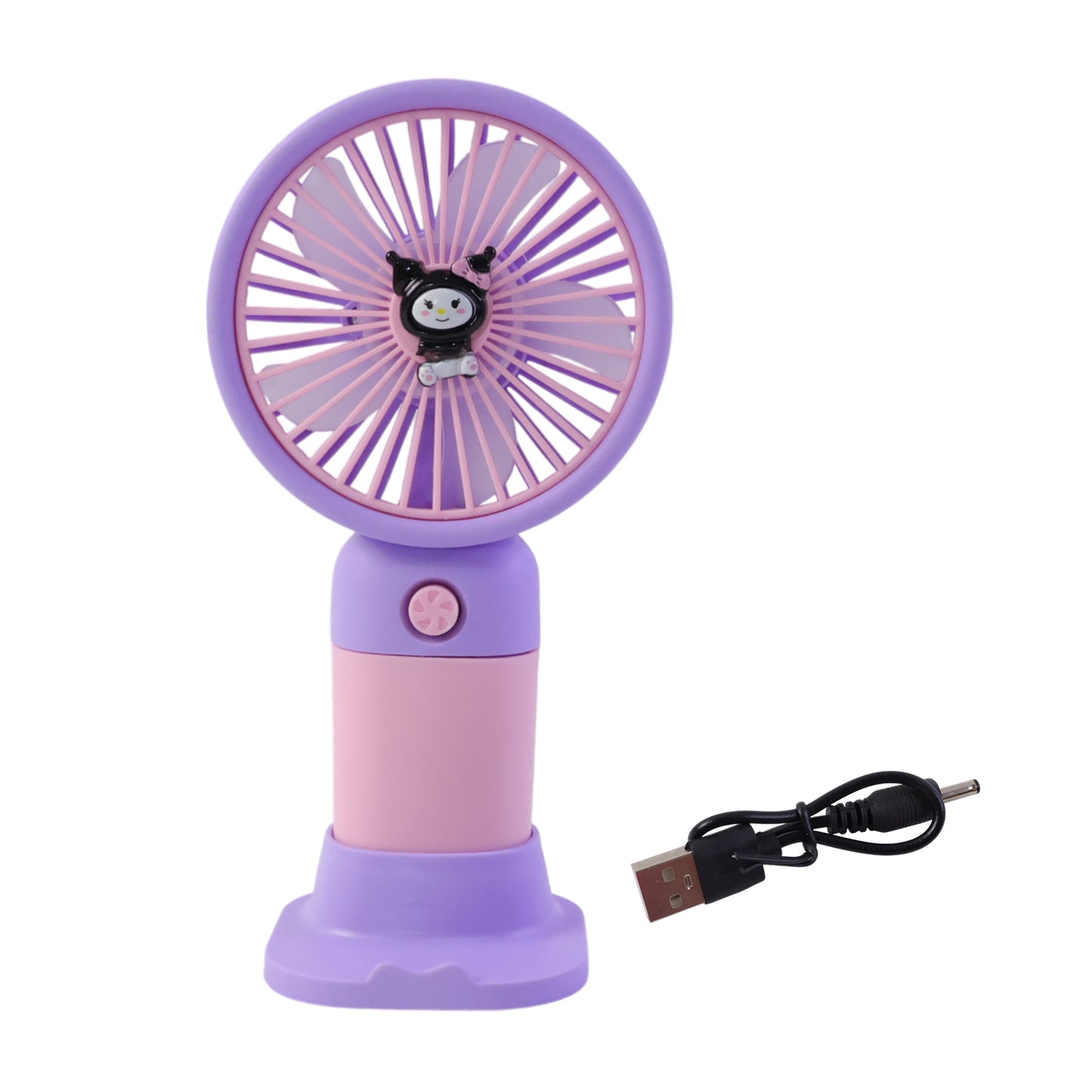 Cute USB Rechargeable Mini Desktop Fan with Stand for Office & Home - Happy Price - Image 4
