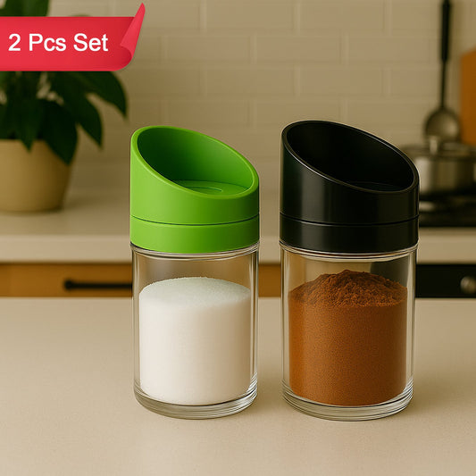 Apex Slant-lid Kitchen Storage Jar Set (2 Pc) - Happy Price - Image 1