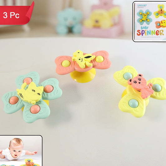 Baby Suction Cup Spinner Toys - 3 Piece Set for Sensory Play - Happy Price - Image 1