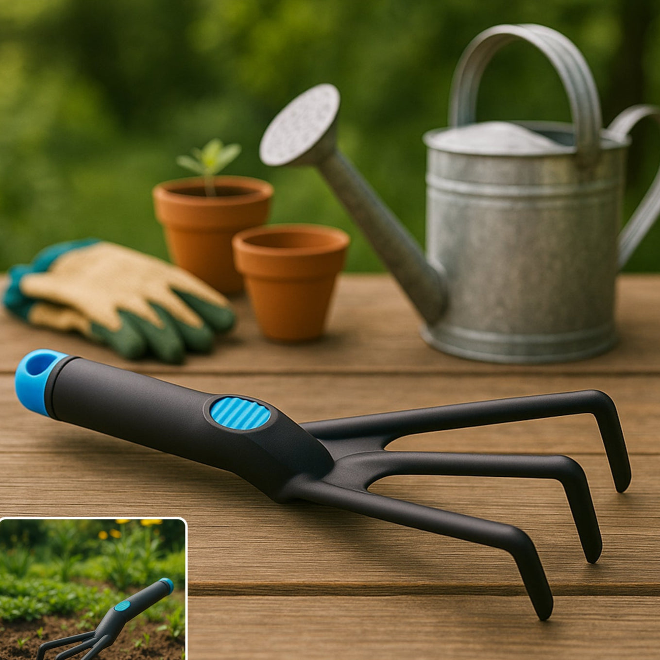 Plastic Premium Garden Hand Cultivator Tool (1 Pc) - Happy Price - Image 1