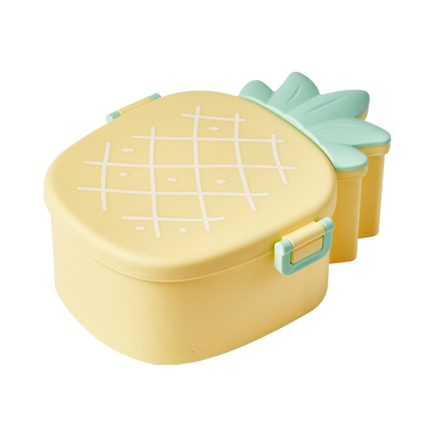Kids Lunch Box Cute Pineapple Shaped Bento Box With Fork Spoon Snack Candy Container Microwave Portable Office Lunch Box (1 Pc  With Spoon Fork  Color Box) - Happy Price - Image 4