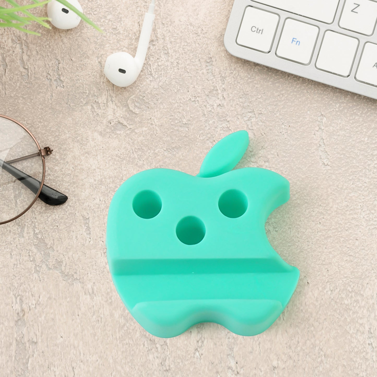 Multi-functional Apple-shaped Plastic Mobile Stand With Pen Holder (3 Pc  Mix Color) - Happy Price - Image 4