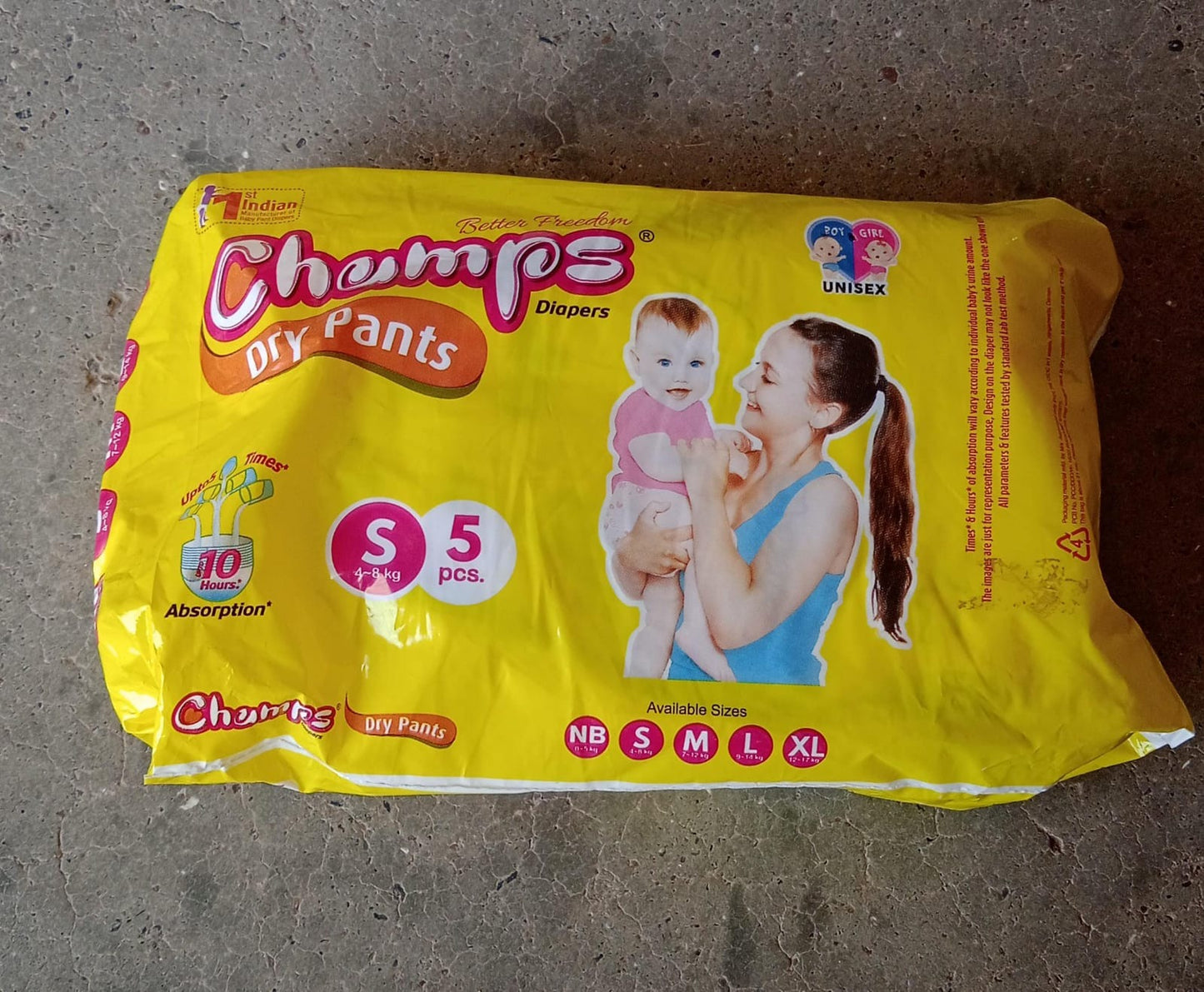 Small  Champs Dry Pants Style Diaper- Small Best For Travel  Absorption Champs Baby Diapers Champs Soft And Dry Baby Diaper Pants (S5 Pcs ) - Happy Price - Image 7