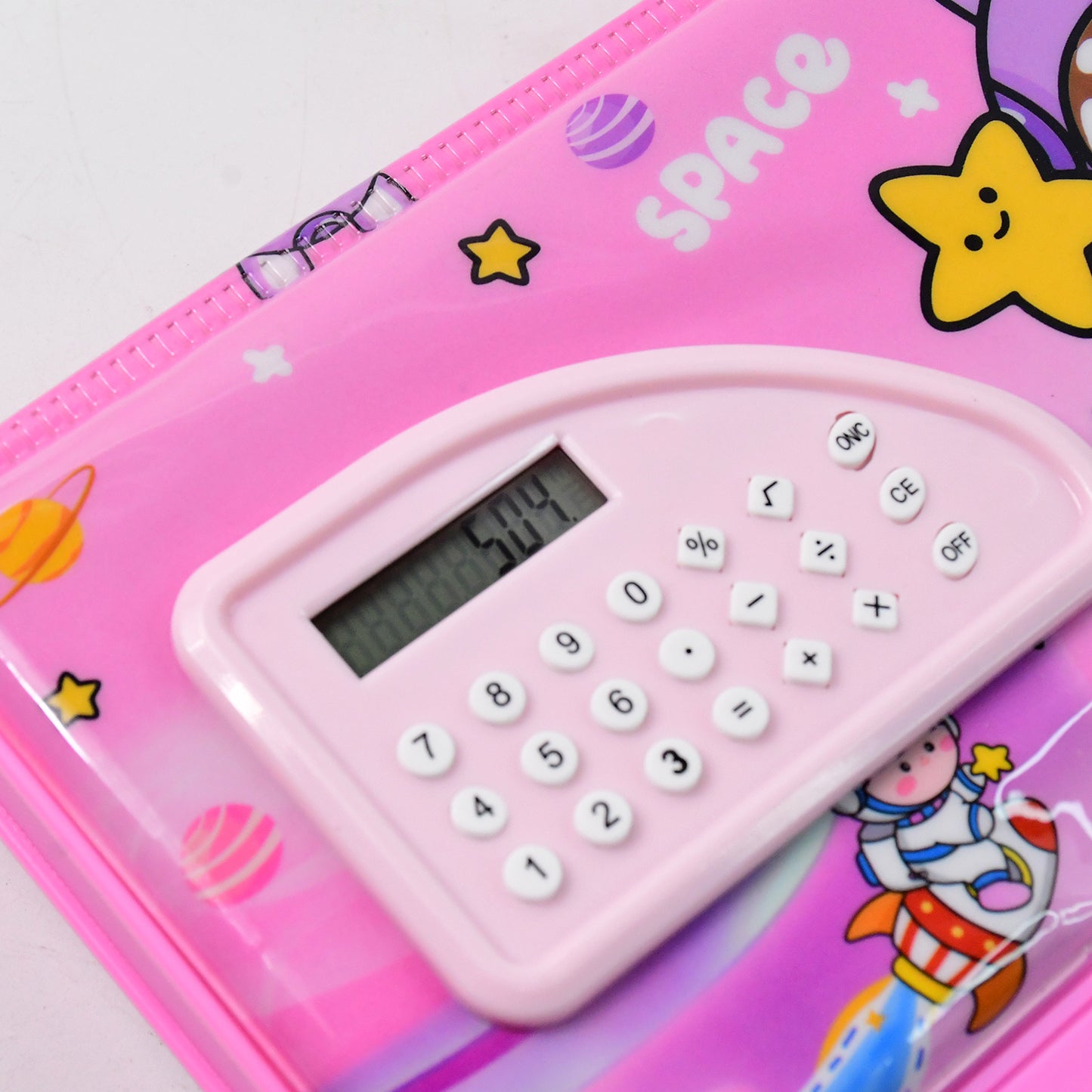 Multi-functional Space Theme Pencil Box With Built-in Calculator (1 Pc) - Happy Price - Image 5