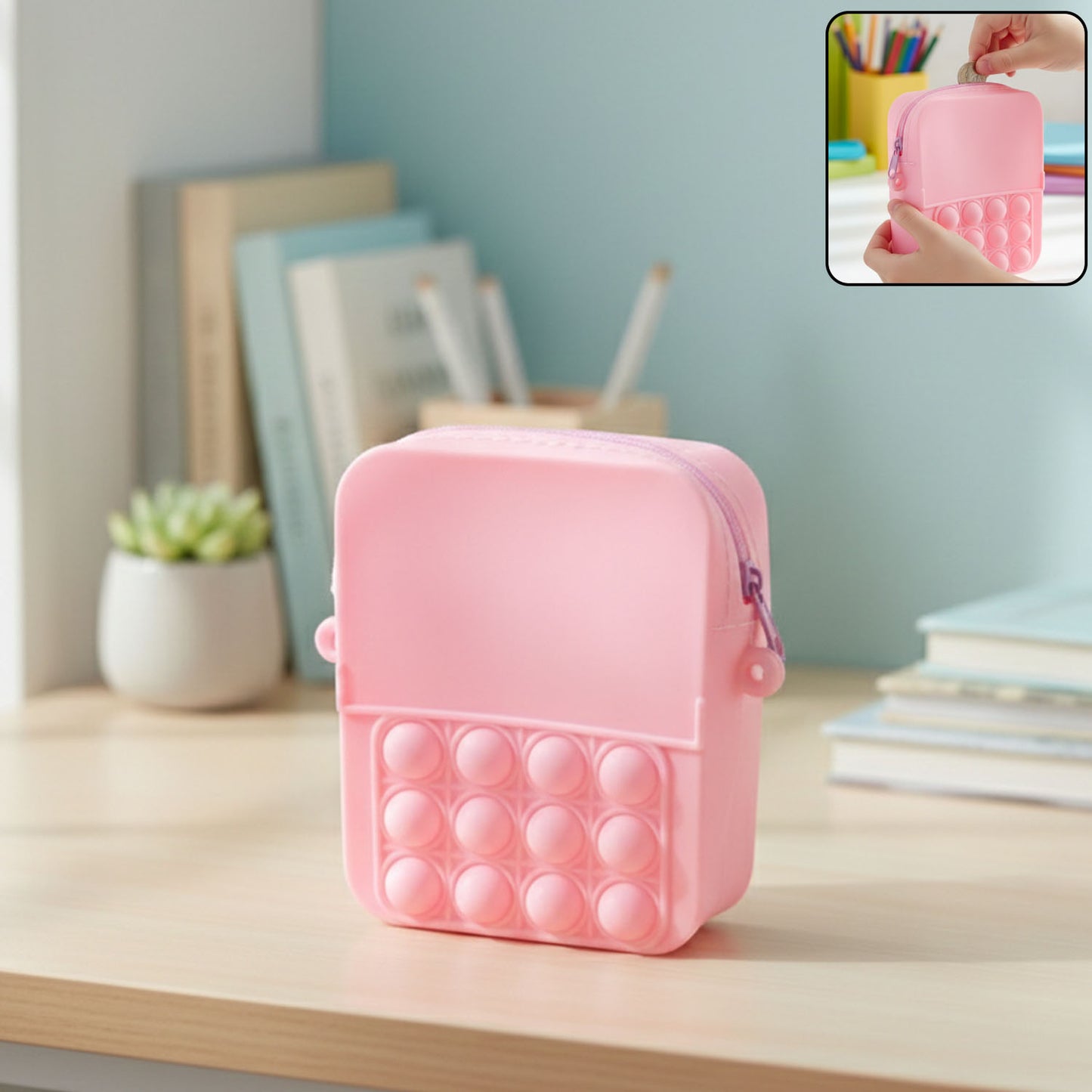 Kids Pop It Fidget Sling Bag - Silicone Bubble Crossbody Pouch (1 Pc) - Happy Price - Image 2