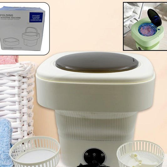 Folding Washing Machine Mini Portable Washing Machine Deep Cleaning Half Automatic Washt Mini Foldable Washing Machine Suitable For Socks Underwear Baby Clothes - Happy Price - Image 1