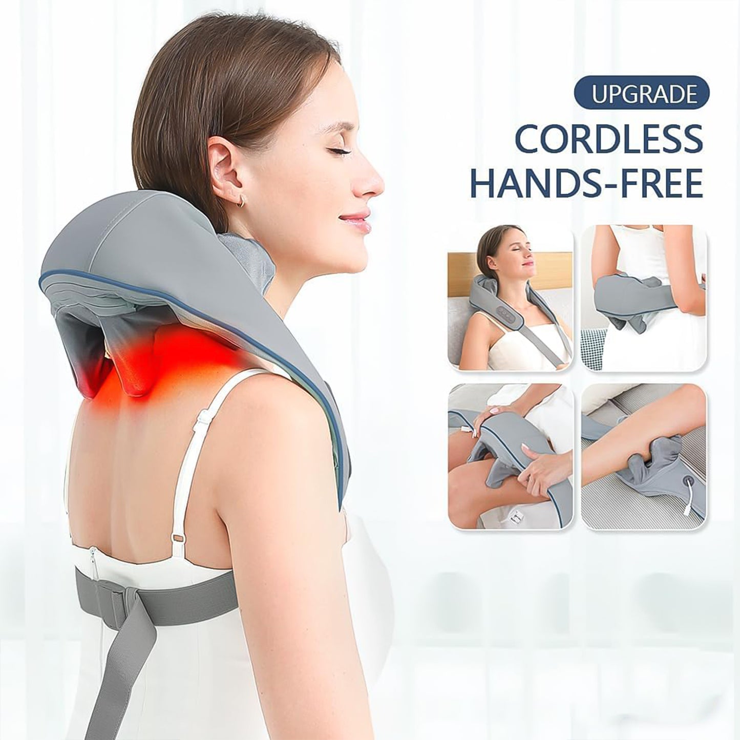 Neck  Shoulder Massagers With Heat Electric Rechargeable (1 Pc) - Happy Price - Image 3
