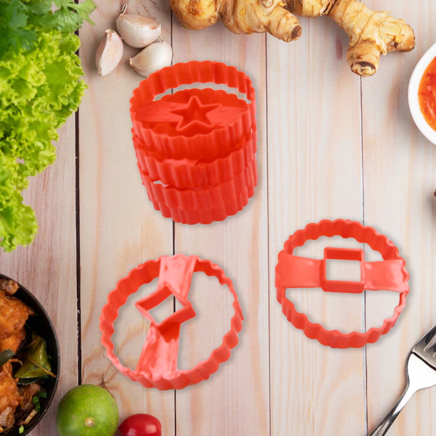 5978  Cookie Cutters Set Plastic Easter Biscuit Cutting Tool For Diy Cake Decoration Fondant Biscuit Cookie Pastry Sandwich (6 Pc Set ) - Happy Price - Image 2