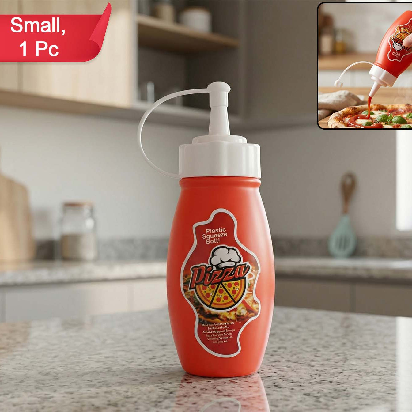 Small Plastic Squeeze Sauce Bottle For Pizza Ketchup Mayonnaise Dispensing (1 Pc)