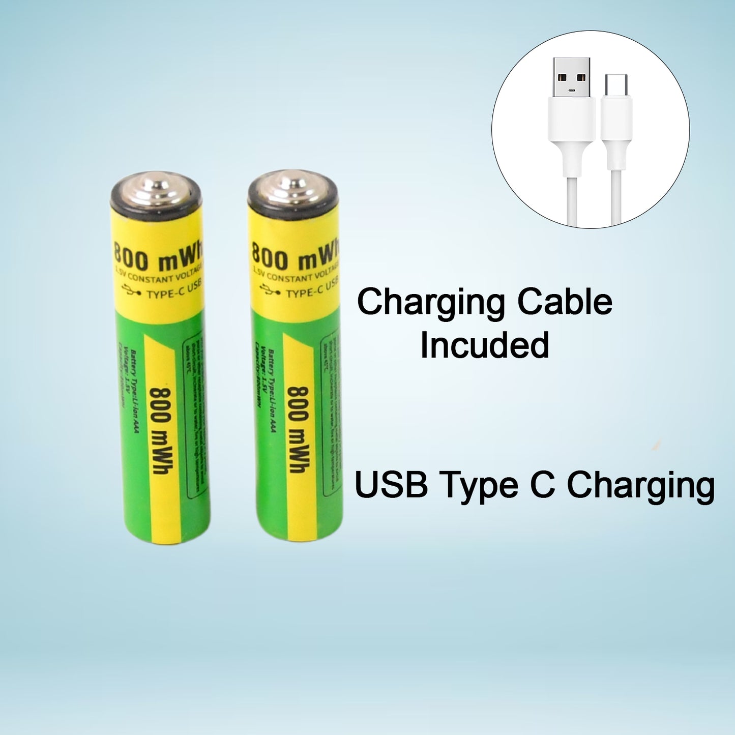 Aaa Rechargeable 800 Mwh Batteries With Recharging Cable (2 Pc Set) - Happy Price - Image 7