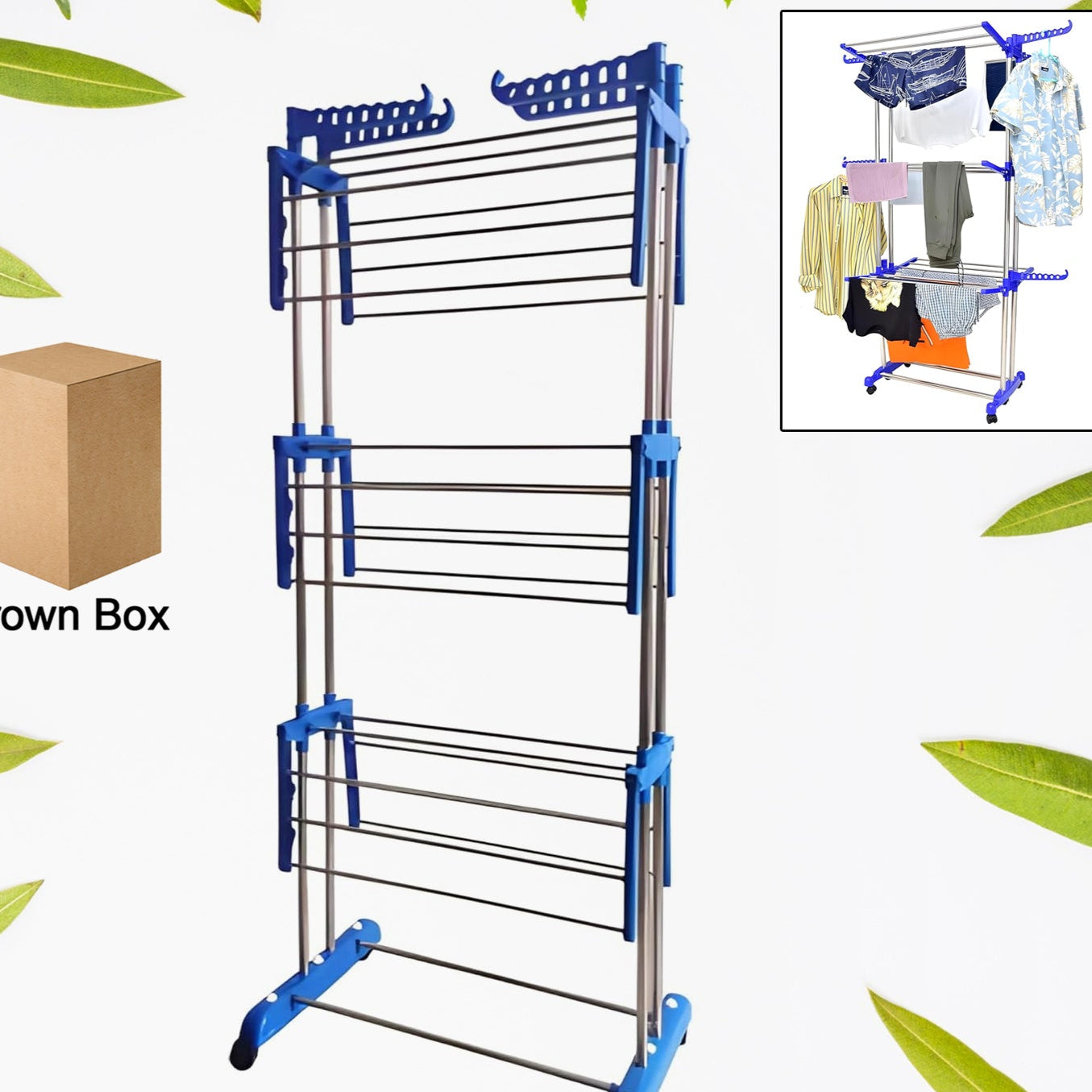 Foldable Stainless Steel Clothes Drying Stand Rack - Happy Price - Image 1
