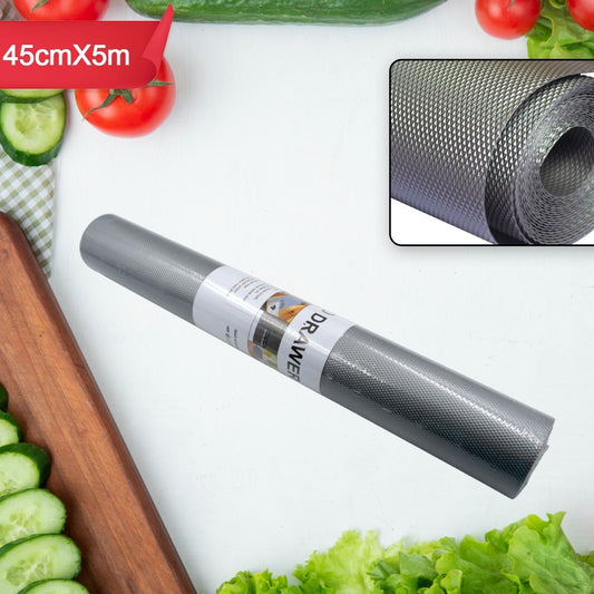 Multipurpose Anti-slip Bathroom Kitchen Cabinet Drawer Shelf Mat Liner Sheets Roll Fridge Mat Table Mat Anti-slip Super Strong Placement Mat For Fridge Bathroom Kitchen Drawer Shelf Liner (45cmx5m) - Happy Price - Image 1