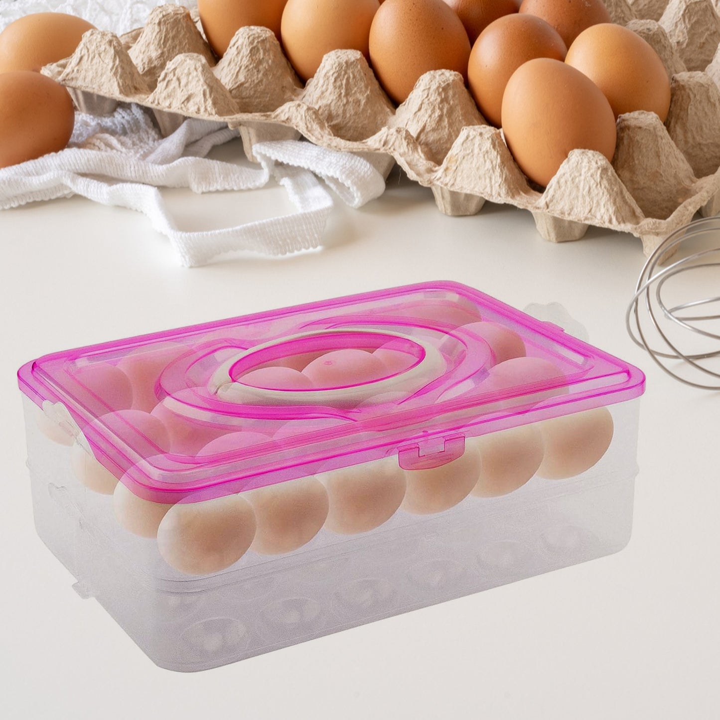 Double Layer 24 Grid Egg Storage Box For Egg Storage Container - Happy Price - Image 5