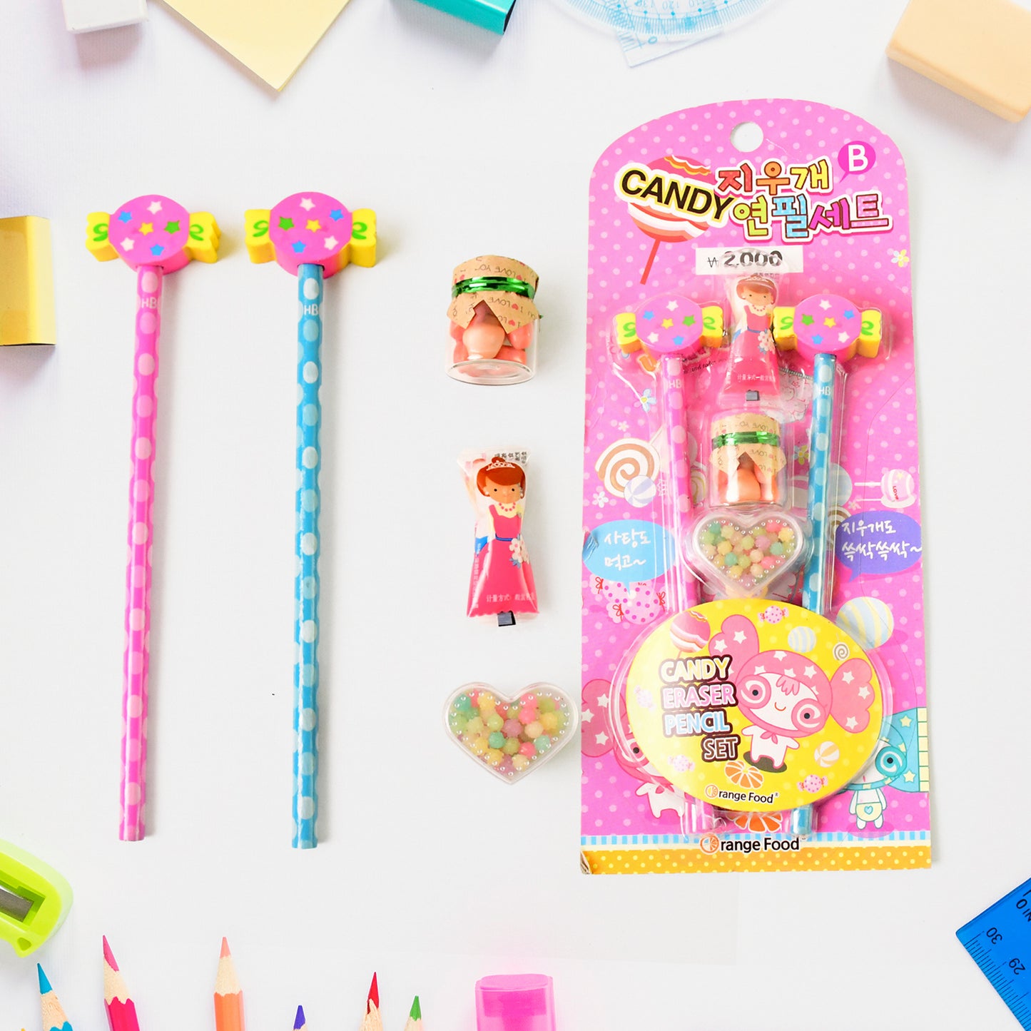 Fun Candy Design Pencil Set With Accessories Set (1 Set ) - Happy Price - Image 2