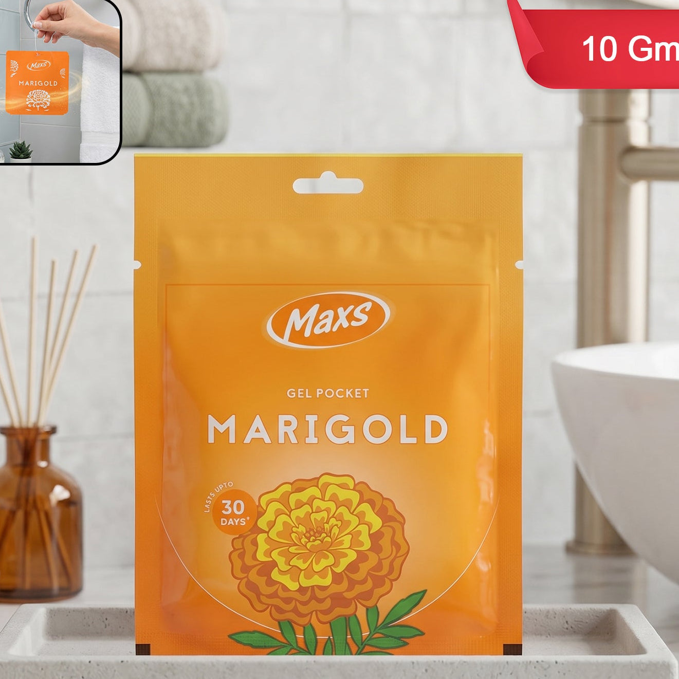 Maxs Marigold Gel Air Freshener Pocket Long Lasting 10 Gm