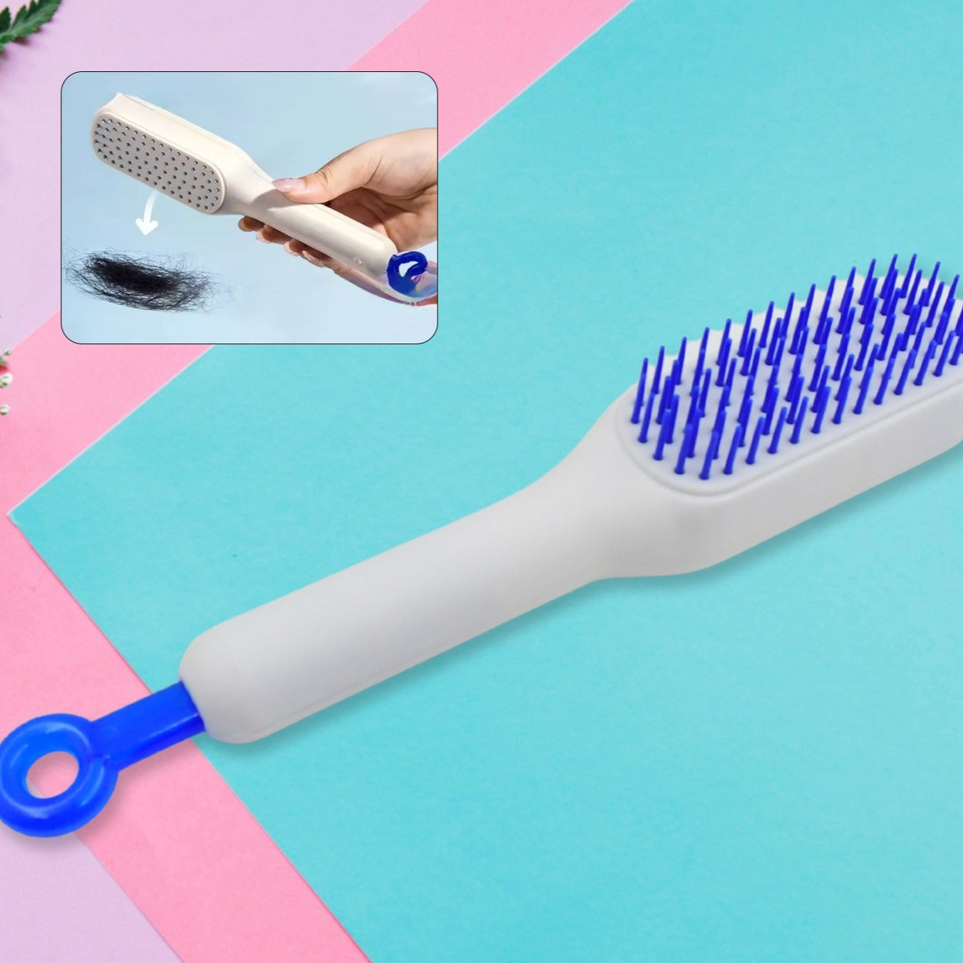 Self-cleaning Hairbrush Self-cleaning Anti-static Detangling Massage Comb One-pull Clean Scalable Rotate Lifting Self Cleaning Hairbrush Hair Styling Tools - Happy Price - Image 1