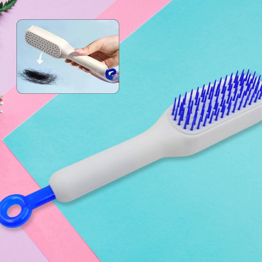 Self-cleaning Hairbrush Self-cleaning Anti-static Detangling Massage Comb One-pull Clean Scalable Rotate Lifting Self Cleaning Hairbrush Hair Styling Tools - Happy Price - Image 1