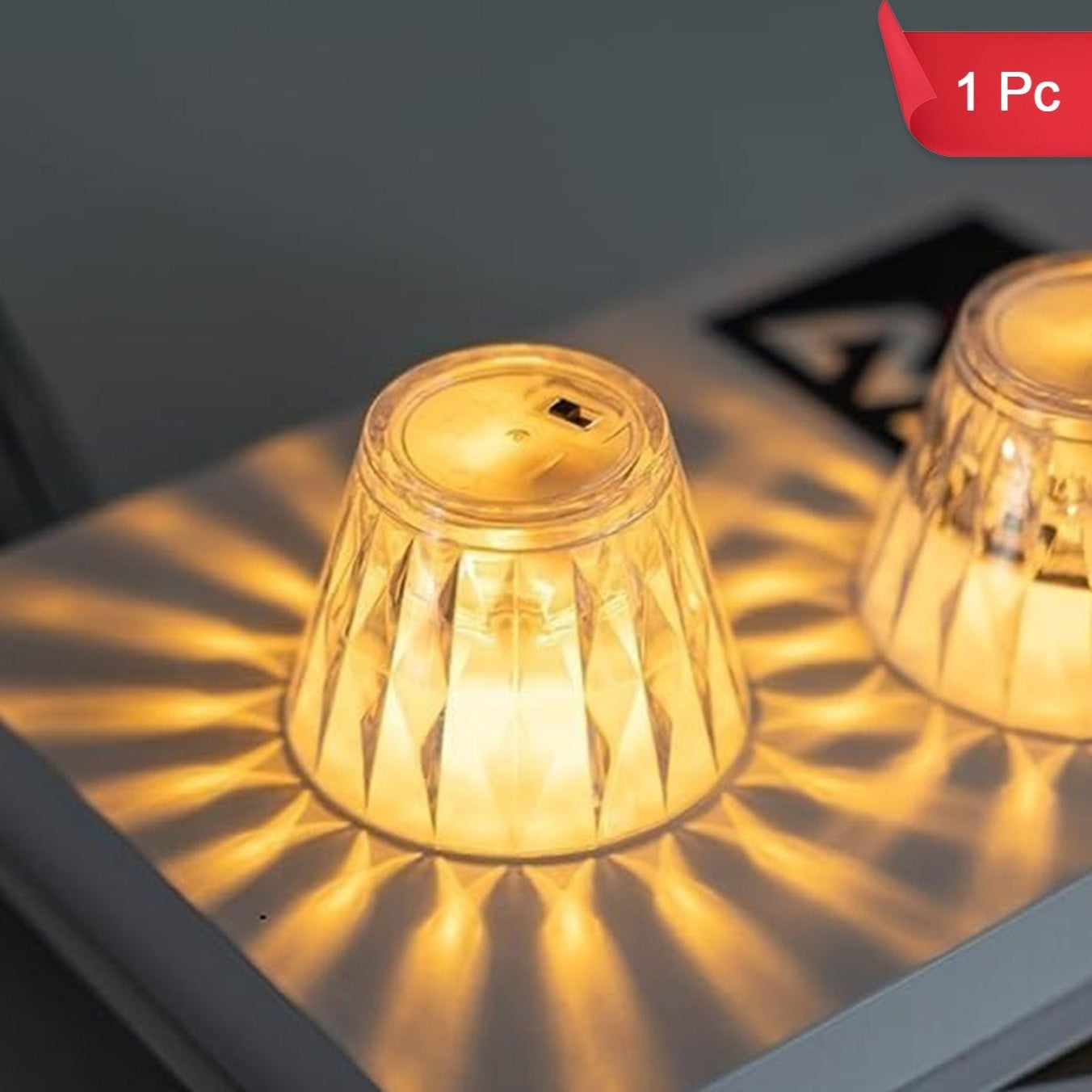 Cup Shape Crystal Table Lamp (1 Pc) - Happy Price - Image 1