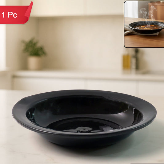 Deep Black Serving Bowl for Curry & Soup (1 Pc) - Heat-Resistant & Durable Plastic - Happy Price - Image 1