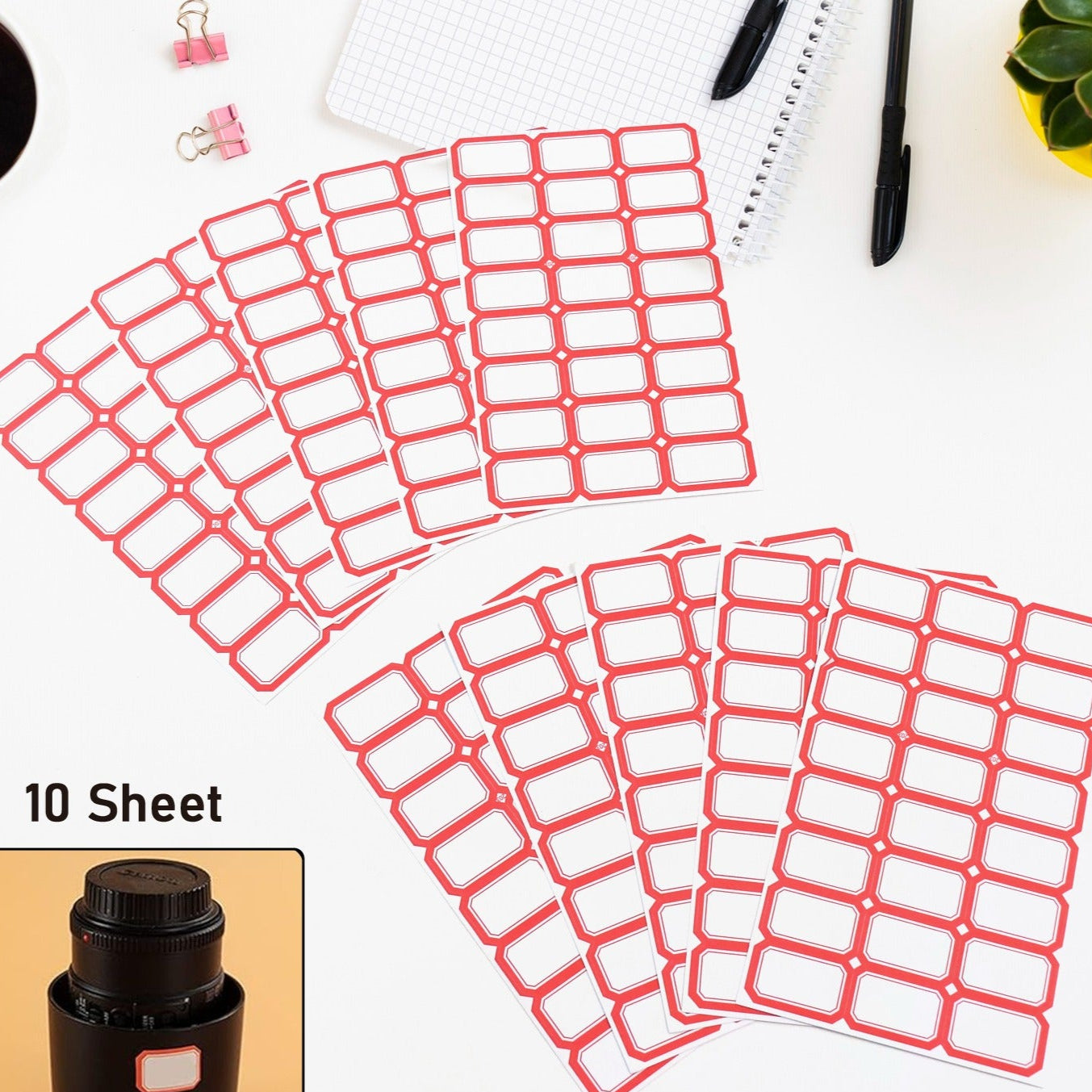 Multipurpose Blank Label Sticker Sheets Pack Of Sheets (10 Sheet Set) - Happy Price - Image 1