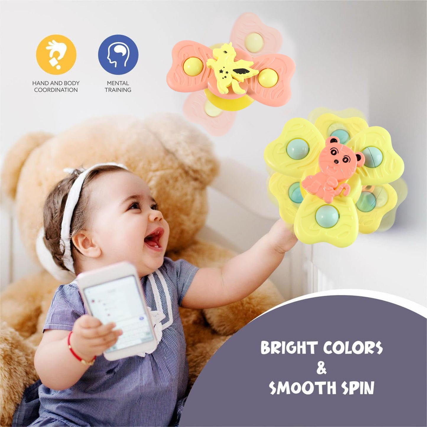 Baby Suction Cup Spinner Toys - 3 Piece Set for Sensory Play - Happy Price - Image 7