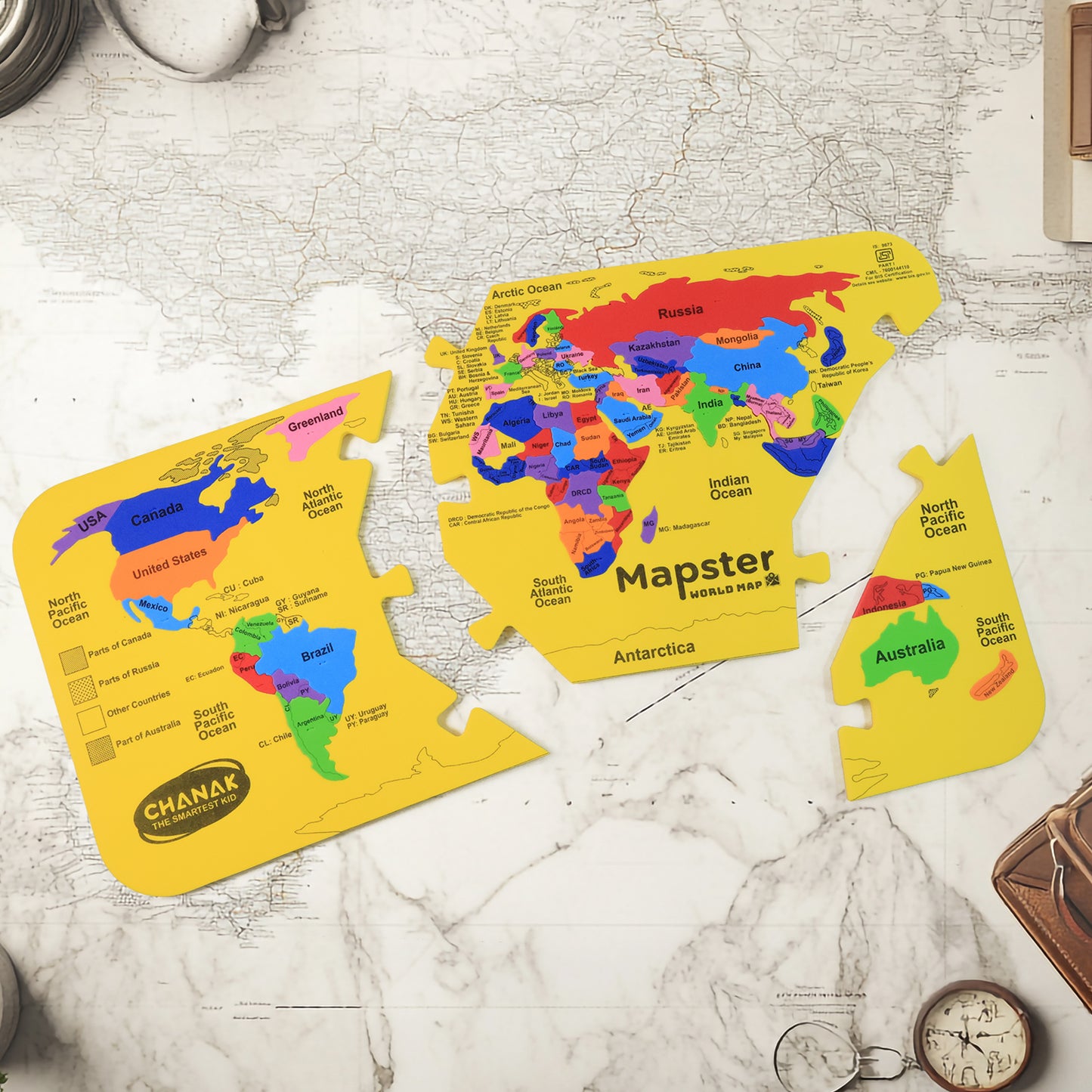 Aditi World Map EVA Foam Puzzle for Kids - Learn Countries, Capitals & Flags - Happy Price - Image 4