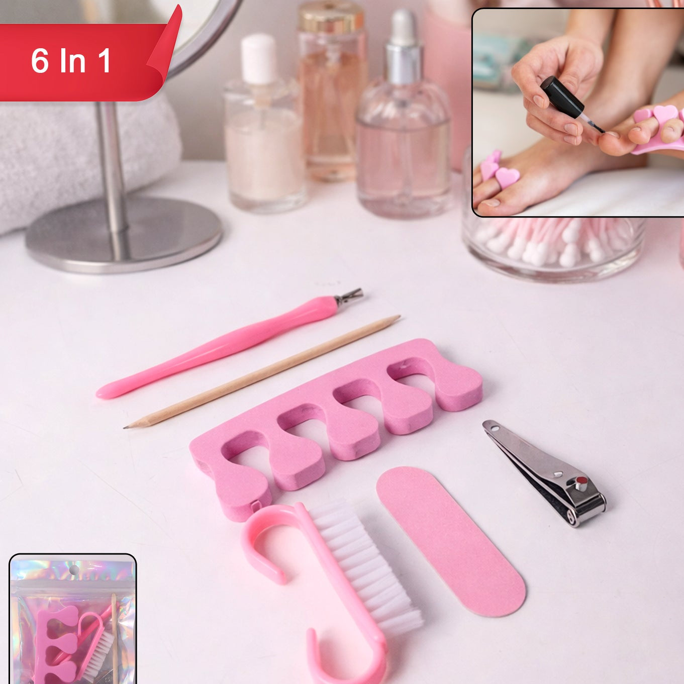 Complete 6-in-1 Manicure & Pedicure Grooming Set for Home Use - Happy Price - Image 1