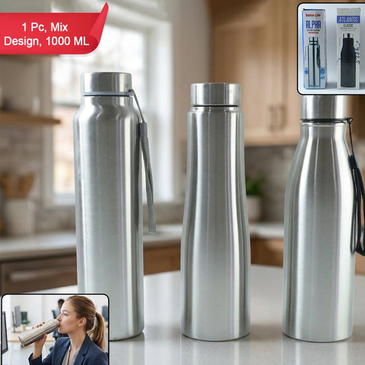 Premium Stainless Steel Water Bottle 1000 Ml (1 Pc 1000ml Approx Mix Design)