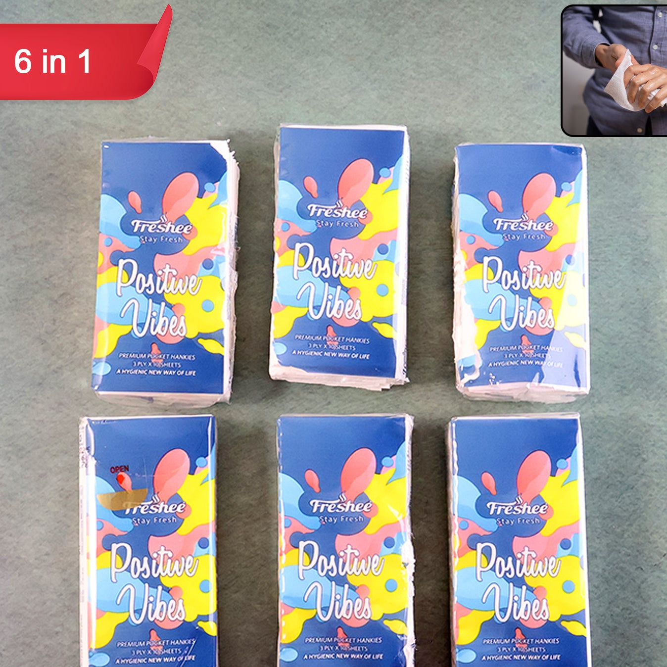 Pack of 6 Soft Pocket Tissues - 60 Sheets Each, Gentle & Travel-Friendly - Great Price - Image 1
