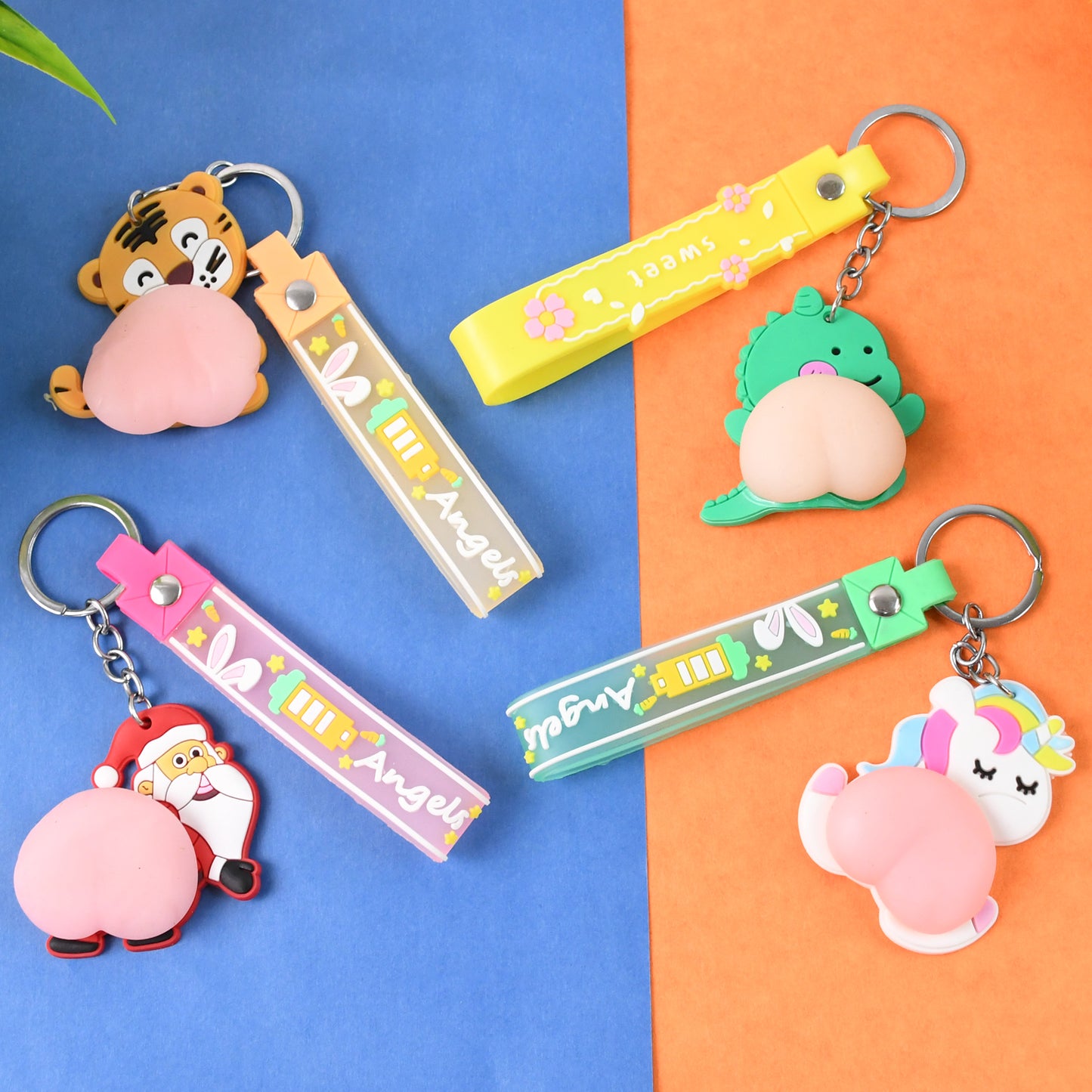 Silicone Keychain With Wrist Strap  Squeeze Toy (1 Pc Mix Design) - Happy Price - Image 3