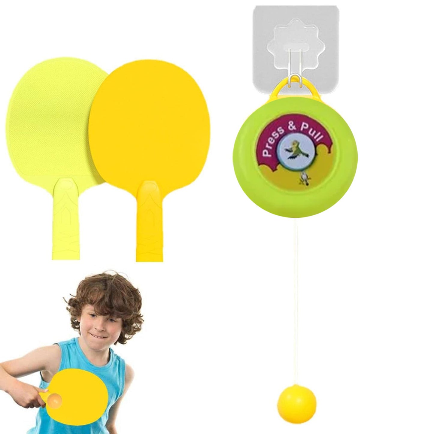 Portable Indoor Hanging Table Tennis With Three Ball Table Tennis Self Training Set - Happy Price - Image 5