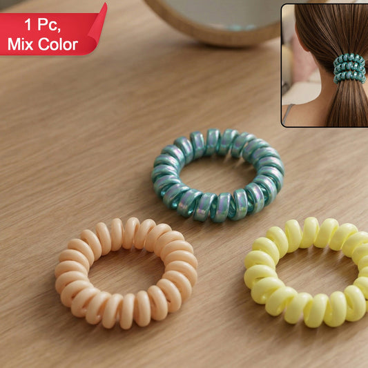 Premium Mix Color Telephone Wire Hair Band (1 Pc)